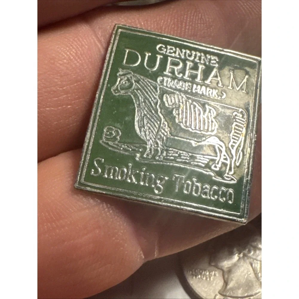 Old Vintage Durham Smoking Tobacco Hat Coat Lapel PIN Charm - Picture 6 of 8